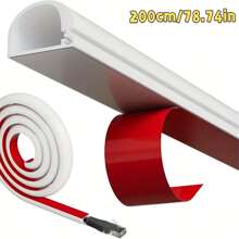 1pc 2m Self-Adhesive Invisible Cable Duct, Surface Mounted Wire Organizer Tidy Cable Cover, Anti-Trampling, Home Decor, Wired Network Cable Shielding Flexible Duct