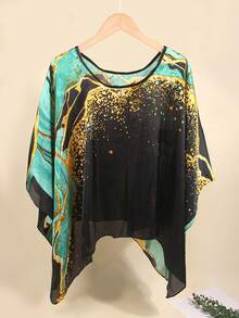 1pc Women's Floral Leopard Paisley Print Imitation Silk Scarf Shawl, Lightweight Sunscreen Hijab Headscarf, Vintage Fashion Beach Wrap - Multicolor - View 20