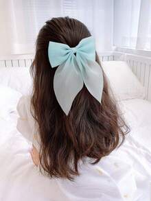 10pcs/Set Girls & Teens Colorful Glitter Tulle Bow Hairclips, Versatile Hair Accessory For Everyday Use - Multicolor - View 3