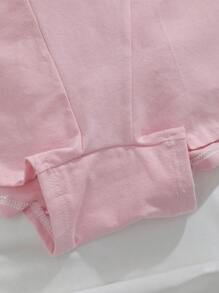6 Stücke Damen Unterhosen mit Buchstaben-Bund-Design, unifarbene bequeme Baumwoll-Sporthöschen