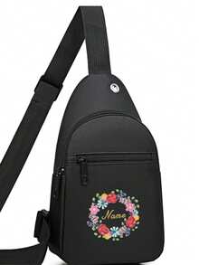 Mobile Phone Bag Layer Diagonal Backpack Coin Purse Shoulder Crossbody Printed Zipper Mobile Phone Bag - Black - View 14