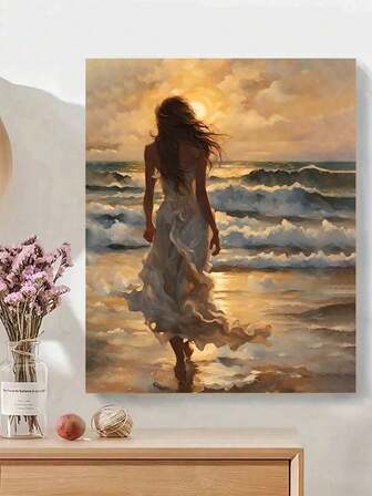 1 set vacker kvinna konstnärlig gör-det-själv numerisk målningssats, noggrant utformad oljemålning som visar upp din personliga, välj en för att dekorera ditt utrymme