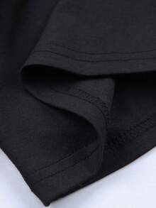 ALTZTAR Men's Printed Casual Henley Neck Short Sleeve T-Shirt - Black - View 4