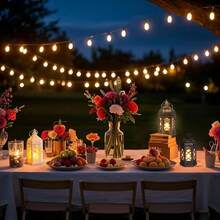 12pcs/Set Of Vintage LED Lantern Decorative Lights, Perfect As Centerpiece For Party Table, Mini Lantern With Flashing LED Candles, Shiny Centerpiece For Christmas Table, Retro Chandelier Decoration, Moroccan Lantern, Must-Have Decorations For Christmas, Wedding. - 六角風燈 - 查看 10