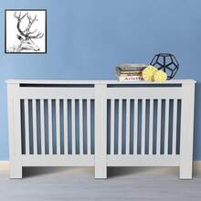Deluxe- Radiator Cover White Painted, Wall Shelf Cabinet Heating Covers, Traditional Heater Hide-Out, Freestanding Frame, Vertical Bars Easy Assembly Large: H 82 X W 152 X D 19 Cm - Chelsea Style - View 1