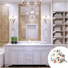 6 pezzi maniglie vintage, maniglie colorate a forma di zucca in ceramica dipinta a mano con motivi floreali, maniglie per armadi, maniglie per guardaroba, maniglie per armadi, maniglie per cassetti, colori misti