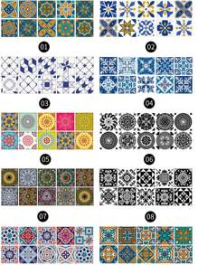 Série Mediterrânea Pintura Adesivos Autoadesivos Descascando Azulejos Respingos Adesivos de Parede de Vinil. Adequado para Cozinha Banheiro Azulejo Parede Lareira Gabinete. Adesivo Decorativo, DIY Criativo Adesivos de Fundo Decorativo