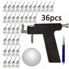 Professional Ear Piercing Gun Kit With 18 Pairs 316 Stainless Steel Stud Earrings-Reusable Ear Piercing Kit For Salon Home Use - Ear Piercing Gun + 18 Pairs Of Ear Studs - View 2
