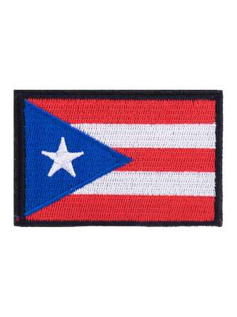 1 pieza Parche de la bandera de Puerto Rico, accesorio de ropa DIY, parche bordado para coser y planchar, insignia decorativa para prendas, zapatos, bolsos y otros accesorios de verano, escuela