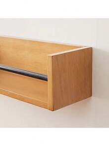 Bamboo Reversible Wall Shelves,Wall Shelf For Spice Jar With Cup Hanger - Multicolor - View 5