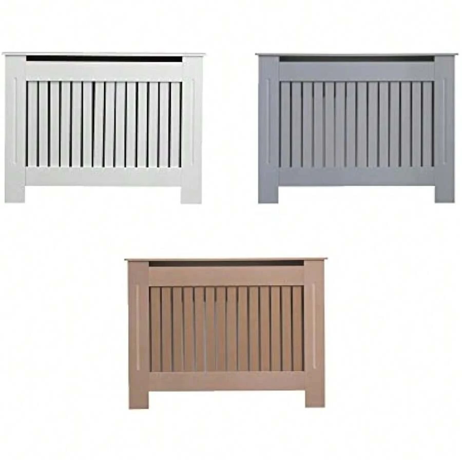 Deluxe-Designs Small Medium Large MDF White Grey Unfinished Vertical Slats Radiator Cover (Large White) - Large White - View 1