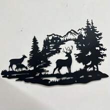 1pc, Explosions Selling Metal Crafts Home Decoration Wrought Iron Wall Decoration Art Deer Forest Modern Minimalist Decorations