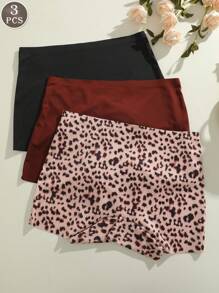 3pcs Women's Breathable Comfortable Elasticized Waistband No-Show Seamless Briefs