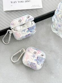 Turtle, Shell, Coral Earphone Case, Ocean Themed Transparent Earphone Case With 1 Earphone Case Buckle, Compatible With AirPods Pro (2nd Generation), AirPods 3, AirPods Pro, AirPods 1/2, AirPods 4