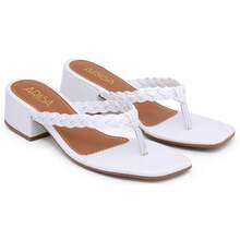 Flip-Flop Sandal With 4.5cm Block Heel Versatile Clog Flip-Flop - Blanco - Ver 2
