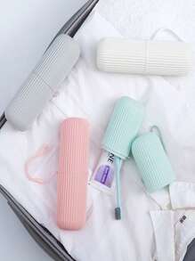 1pc All-In-One Travel Toothbrush Case - Compact Mouthwash And Toothpaste Holder, Bathroom Toothbrush And Toothpaste Cup, Suitable For Traveling, Used To Maintain Oral Hygiene When Going Out (Rope Color Is Random), Toothbrush Cover,Suitable As A Holiday Gift, Birthday Gift,Travel Essentials,Holiday Essentials,Daily Necessities