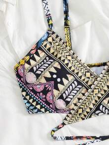 Conjunto de Bikini Elegante y Sexy de Estilo Europeo y Americano Nuevo para Mujer, para Playa