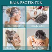 100 piezas Gorras de ducha desechables, gorras de baño impermeables y elásticas, gorras de ducha extra grandes y muy elásticas para el baño, cuidado del cabello, fáciles de transportar