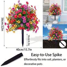 1pc Artificial Straight Plug Plant Flowers With Ground Spikes For Outdoor Spring Summer Decoration, Artificial Silk Daisy Eucalyptus Flowers Look Real, UV Resistant Porch Home Indoor Terrace Balcony Yard Decoration Simulation Tree,Fall Decor,Autumn