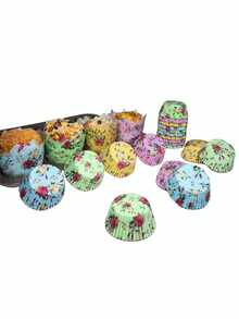 100 pezzi Pirottini per cupcake in carta con motivi floreali, resistenti al calore e impermeabili all'olio, adatti per matrimoni, feste di compleanno e altri eventi