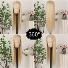 13X6 Platinum White Synthetic Lace Front Wigs 28 Inch Pre Plucked Long Straight Hair Wigs Glueless White Wigs Heat Resistant Fiber Hair Natural Halloween Wigs Platinum Blonde Lace Front Wigs For Women For Daily Christmas Party Cosplay Use - Blonde - 查看 8