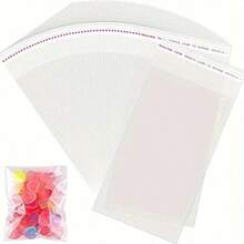 200个/套冰淇淋冰棒袋，带自粘密封，100根木棍+100个透明塑料冰棒袋，用于DIY冷冻零食、糖果和饼干储存、烘焙工具和厨房用品，适合生日派对和婚礼礼物、暑假礼物 - 彩色 - 查看 7