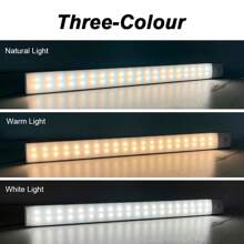 2pcs/Pack Motion Sensor Under Cabinet Light, LED Closet Lights , 3 Color Dimmable Magnetic USB Rechargeable For Kitchen Wardrobe Closets Counter Cupboard Stairs Corridor Shelf