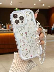 花朵手机壳手工串珠手链和印花保护手机壳，适用于 16/11/16pro/16plus/16promax/16e/15Promax/13/14/12/XS/XR/7G/8P 和 Galaxy S25/S25PLUS/S25 Ultra/A16/A36/A26/A56/A50/A12/A32/A52 防水防震防摔防刮 - 彩色 - 查看 4