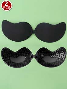 Classic Mango Shaped Adhesive Cleavage Enhancing Strapless Backless Invisible Bra Push Up Bra Inserts, Suitable For Dresses And Gowns - Black - View 36