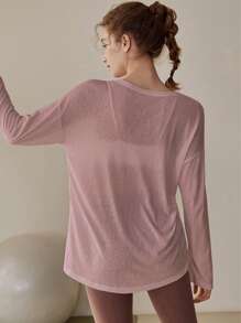 Women's Loose Fit Yoga Tops, Long Sleeve Workout T-Shirt For Running, Pilates, Fitness, Autumn/Winter