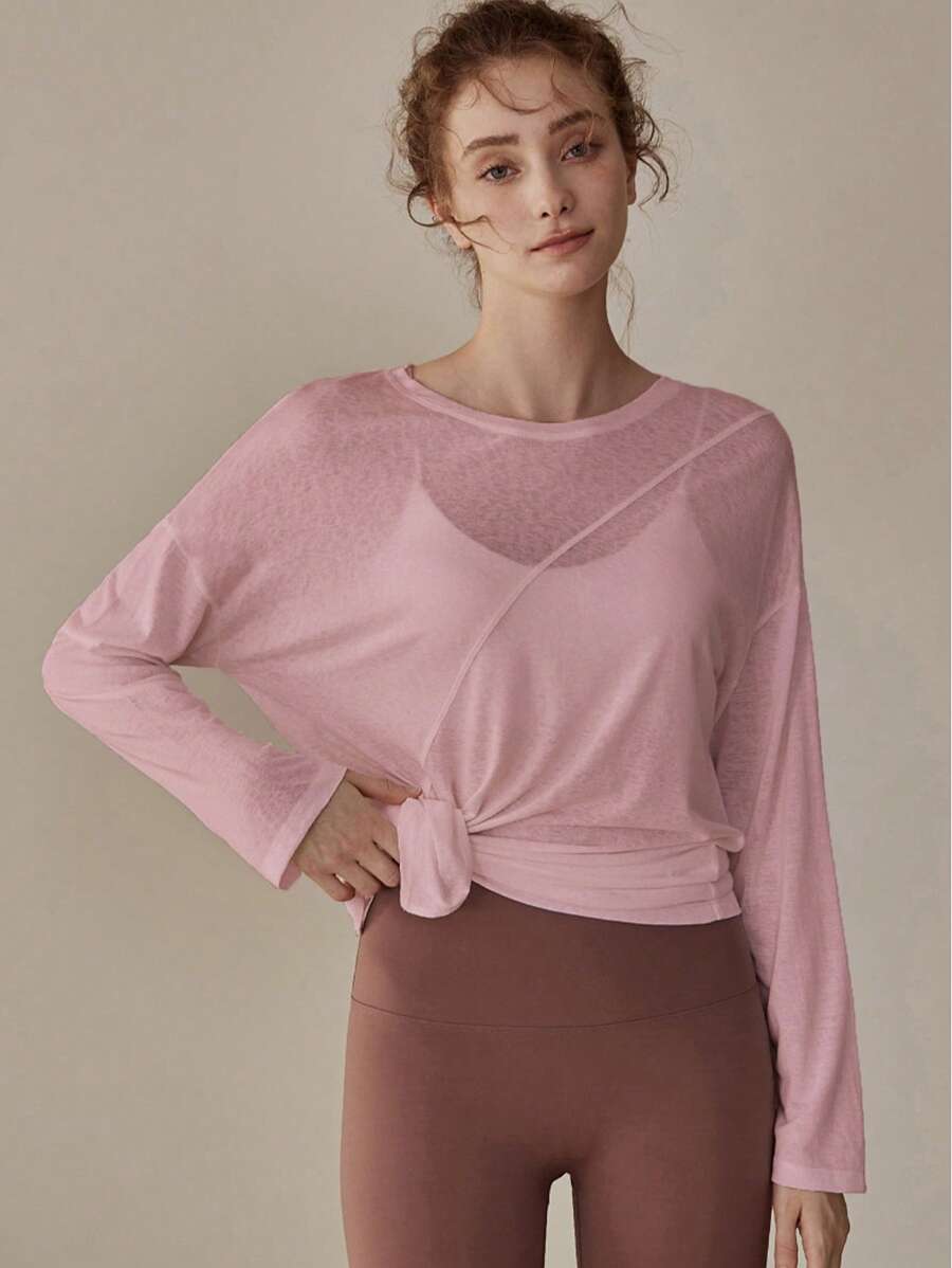 Women's Loose Fit Yoga Tops, Long Sleeve Workout T-Shirt For Running, Pilates, Fitness, Autumn/Winter