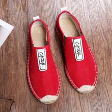Zapatos de pescador de lona con suela de cuerda para hombre, transpirables, absorben el sudor, resistentes a los olores, sin cordones, tejidos, informales, para playa y vacaciones