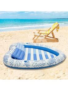 1pc Inflatable Heart Shaped Swimming Pool Float, PVC Heart Design, Suitable For Couples Beach Vacation And Pool Party Entertainment, Beach Essentials, Beach Accessories