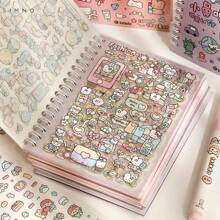 16 hojas de pegatinas, libro de pegatinas de nariz de , papel decorativo de collage hecho a mano, apto para varias escenas, estuche de teléfono móvil, pegatinas para tazas de agua, decoración de diario y álbum, accesorios, suministros escolares, de vuelta a la escuela