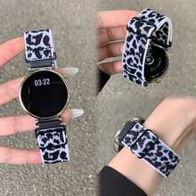 可调节豹纹表带，兼容 Galaxy Watch 5/4/6 40mm 44mm/Watch 5 Pro 45mm/Watch 4 Classic 42mm 46mm，20mm 弹力尼龙表带，兼容 Galaxy Active 2 40 44mm/Active 40mm/Watch 3 41mm/Galaxy Watch 42mm - 20mm - 查看 3