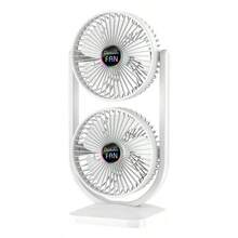 1 pieza Nuevo ventilador de escritorio multifunción de doble cabezal, ventilador recargable USB para exteriores, gran circulación de aire, ventilador eléctrico de doble capa, batería de 3000mAh, adecuado para dormitorio, sala de estar, cocina, exteriores y otros lugares
