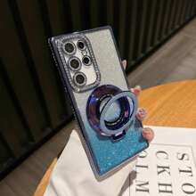 Funda de teléfono con brillo de rhinestone y soporte magnético para iPhone - Protección de Body completo, a prueba de golpes, resistente a los arañazos y diseño elegante - Compatible con iPhone 17 16E 15 14 13 12 11 X XS Max XR Pro Plus Galaxy Honor OPPO