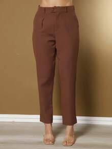Tailored Set Elegant Set Set Of Palazzo Pants And Blouse - 棕色 - 查看 4