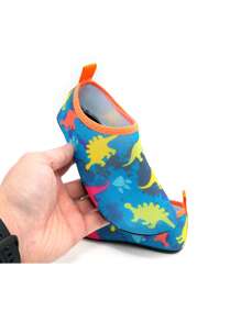 Wasserschuhe Kinder & Aqua Schuhe Kinder mit süßem Cartoon-Dinosaurier-Motiv - Leichte Bauweise, rutschfest, für die Sicherheit der Kinderfüße im Sand und schnell trocknend
