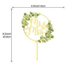 Mr  Mrs Cake Topper Greenery Cake Topper Decorations For Wedding Engagement Anniversary - Rose Gold - View 7