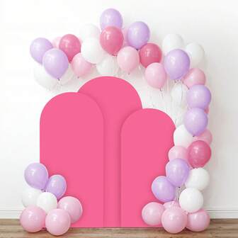 Rose Red Arched Background Cover, 5 Feet, 6 Feet, 6.6 Feet, 7.2 Feet Wedding Arch Cover 2 Side Spandex Accessories Fabric Arch Background Dome Arch Background Fabric For Birthday Party Wedding Arch Stand Decoration (Shelf Not Included, Fabric Background Only)