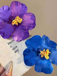 1pc Bohemian Hibiscus Flower Faux Flower Hair Clip, Swimsuit Side Decor Hair Accessory For Bride, Beach Travel,Hair Barrettes Hair Clips Claw Clips Hair Claws, School Stuff, Vacation Outfits Woman