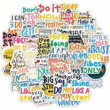 50张励志贴纸，愿景板装饰材料，英文手工拼贴素材，可爱青少年标签贴纸，带小图案，适合春季、复活节、返校季礼物，愿景板装饰，剪贴簿用品，趣味贴纸，笔记本电脑贴纸，Kindle手机贴纸 - 彩色 - 查看 14