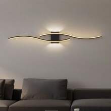 1 Piece Modern Gold LED Wall Sconce, Iron Body, Acrylic Shade, Easy DIY Assembly, Charging Cable Not Included, Suitable For Office, Bedroom, Dining Room, Hallway, Outdoor Decorative Lighting, Birthday Gift For Friends, With Remote Control, Adjustable Brightness