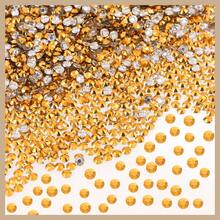 500pcs/1000pcs 金色/亮黃色樹脂DIY果凍平底迷你圓形水鑽，裝飾寶石適用於手機殼、杯子、鞋子、靴子、衣物、手工DIY偶像應援扇、名牌 - 金色 - 查看 4