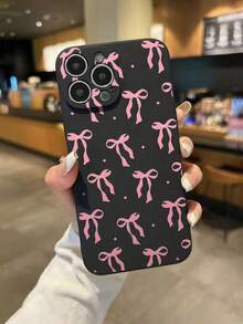 1 件波尔卡圆点边缘粉色蝴蝶结彩绘加厚防震保护手机壳，适用于 16/11/16pro/16plus/16promax/16e/15Promax/13/14/12/XS/XR/7G/8P、Galaxy S25/S25PLUS - 彩色 - 查看 2