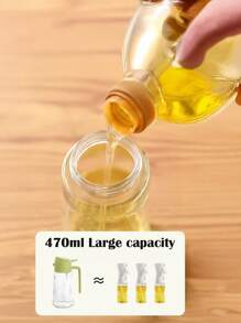 1pc Oil Pot, Dual-Use Oil Spray Bottle, Leak-Proof Glass Oil Bottle, Spray Oil Bottle, Air Fryer, Kitchen, Household Oil Pot