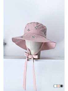 1pc Cute Sweet Women Bucket Hat, Adjustable Tie, Sun Protection, Suitable For Summer, Spring, Floral & Plaid Pattern, Outdoor Hat - Plaid - View 9