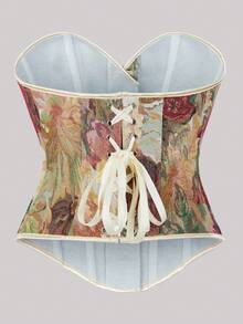 Fashionable Women Strapless Top, Elegant European Style Lace-Up Sexy Bodycon Crop Top, Streetwear