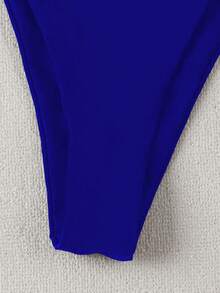 Polovedo Official Sexy Solid Color Women's Bikini Swimsuit - Royal Blue - View 5